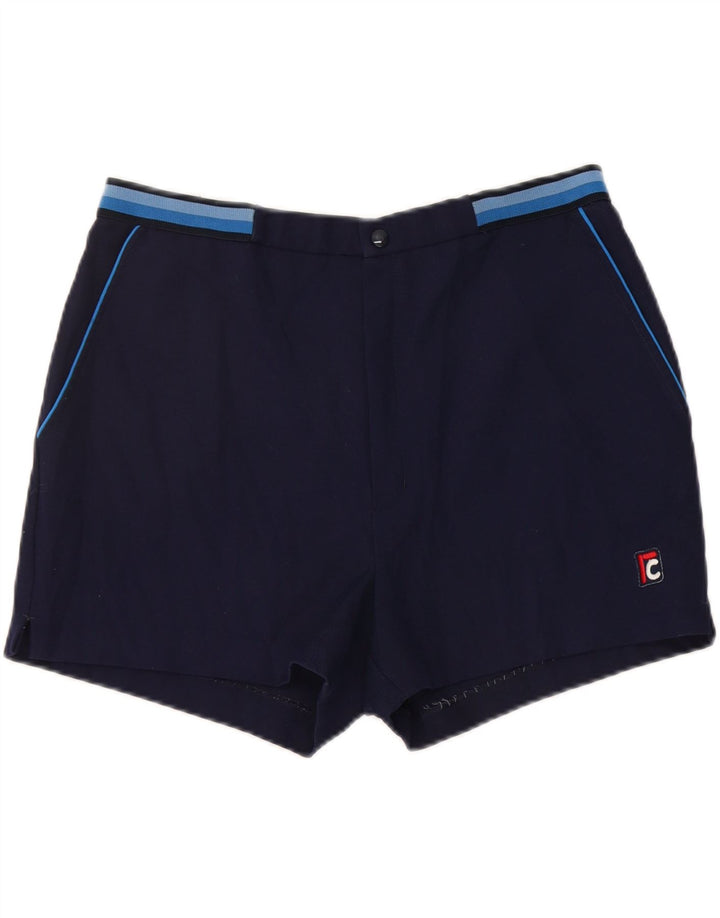 F.LLI CAMPAGNOLO Mens Chino Shorts IT 52 XL W32 Navy Blue Polyester