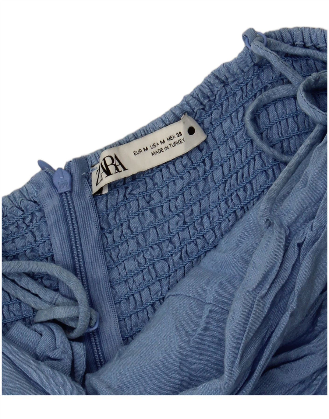 Zara Womens Playsuit UK 12 Medium  Blue Viscose