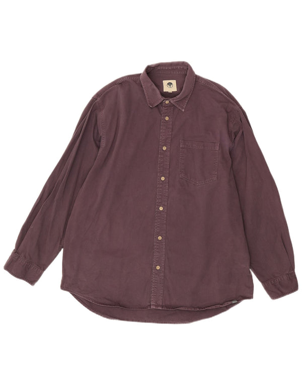 Fat Face Mens Shirt Large Purple Cotton