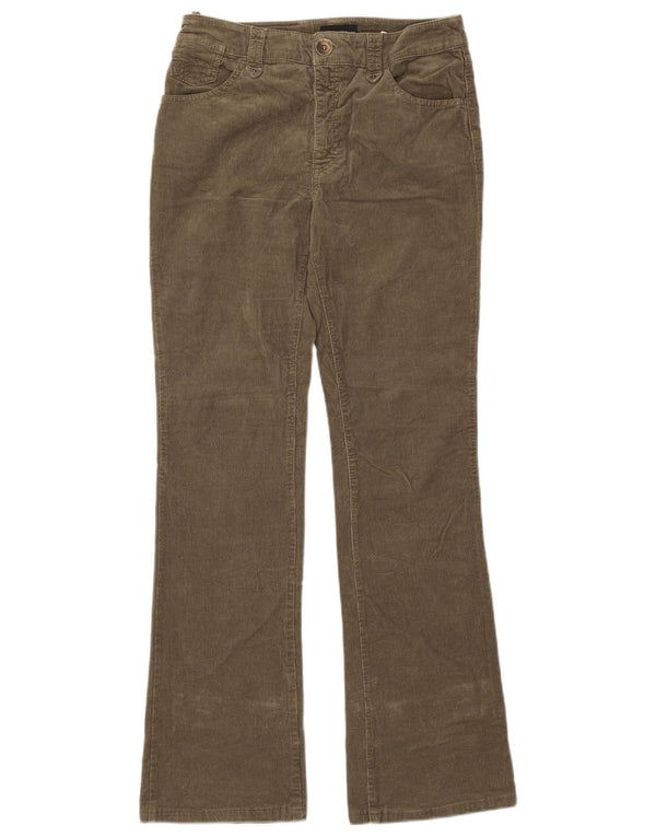 EMPORIO ARMANI Womens Bootcut Corduroy Trousers W29 L31  Khaki Cotton
