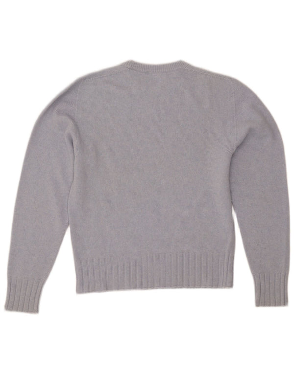 FRED PERRY Girls Crew Neck Jumper Sweater 14-15 Years XL Blue Merino Wool