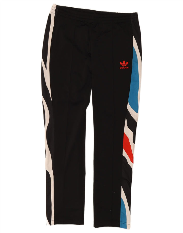 Adidas Womens Tracksuit Trousers UK 12 Medium Black Colourblock Polyester