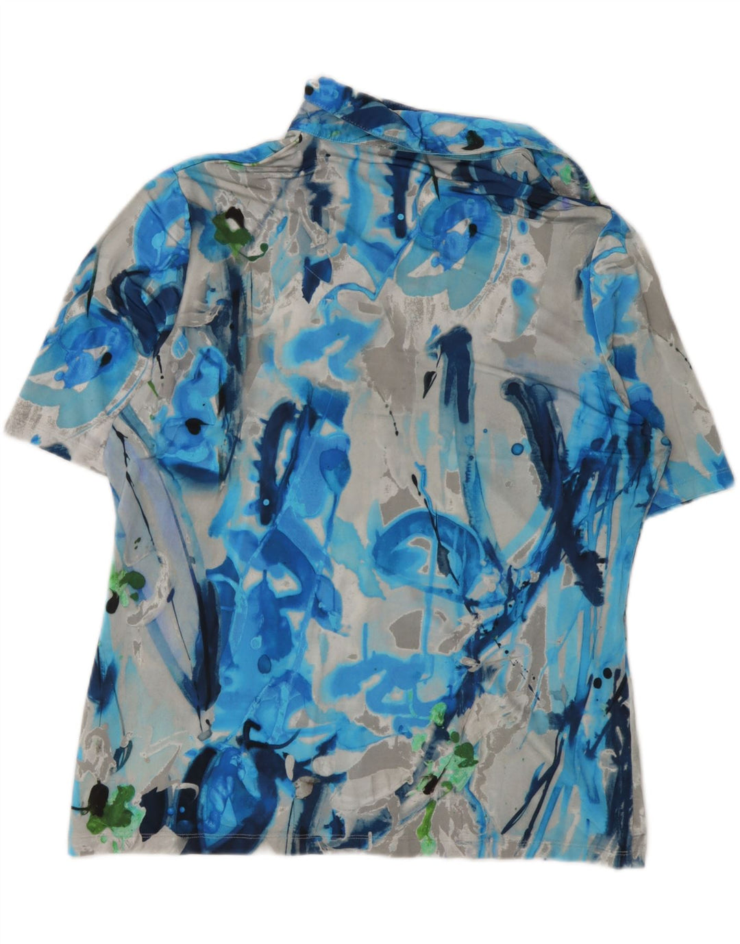PERTE BY KRIZIA Womens Abstract Pattern Pullover Shirt UK 14 Large Blue Vintage Perte by Krizia and Second-Hand Perte by Krizia from Messina Hembry 