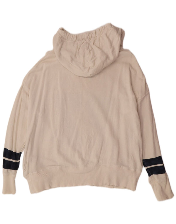 Superdry Womens Graphic Hoodie Jumper UK 18 XL Off White Cotton College