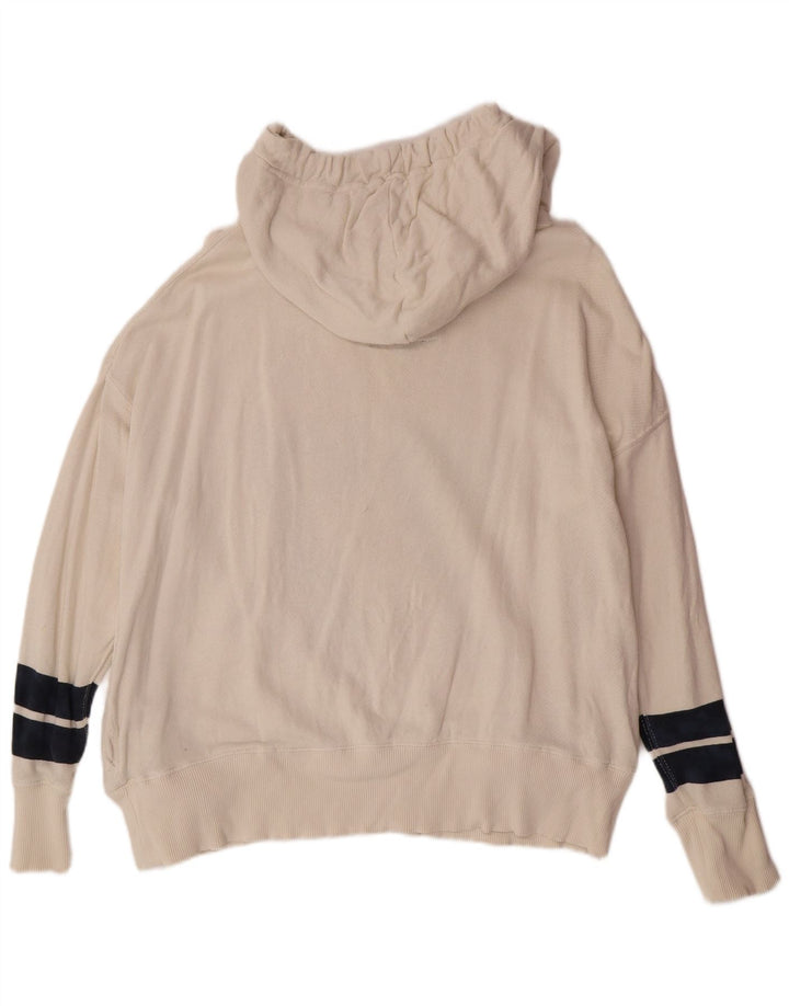 Superdry Womens Graphic Hoodie Jumper UK 18 XL Off White Cotton College