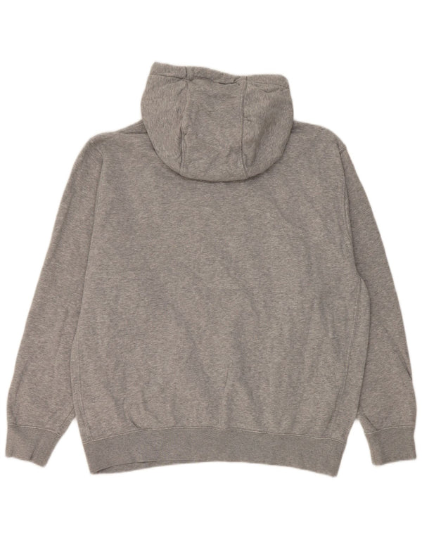 Nike Mens Graphic Hoodie Jumper Large Grey Flecked Cotton