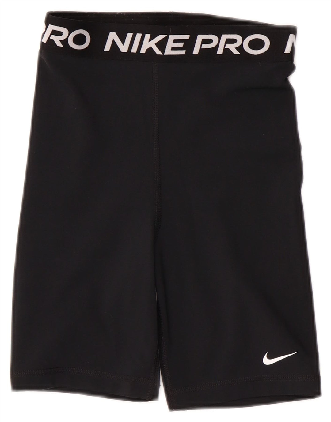NIKE Womens Dri Fit Graphic Sport Shorts UK 4 XS Black Polyester