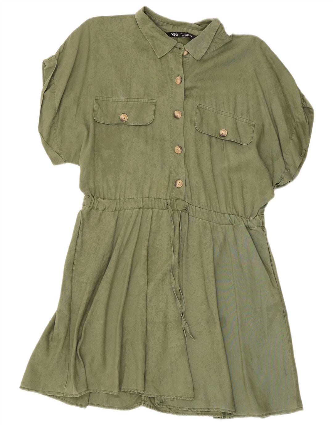 Zara Womens Basic Dress UK 14 Large Khaki