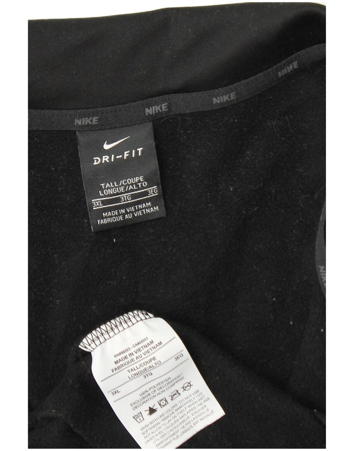 Nike Mens Tall Zip Neck Sweatshirt Jumper 3XL Black Polyester