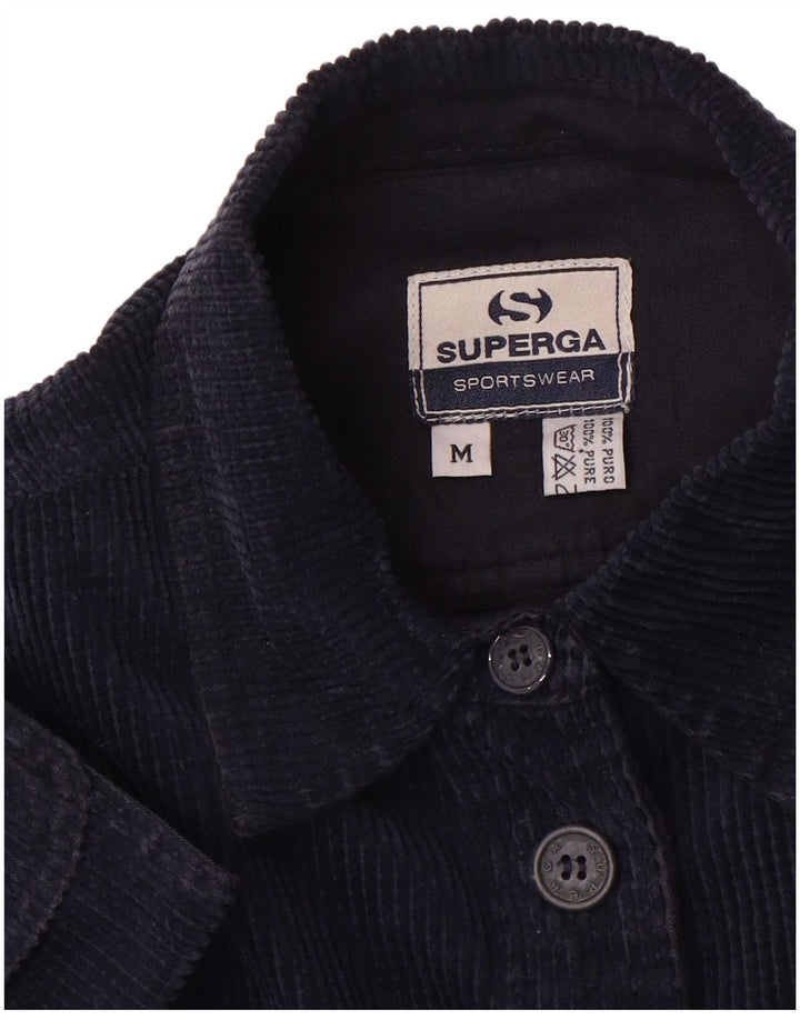 Superga Mens Corduroy Shirt Medium Navy Blue Cotton
