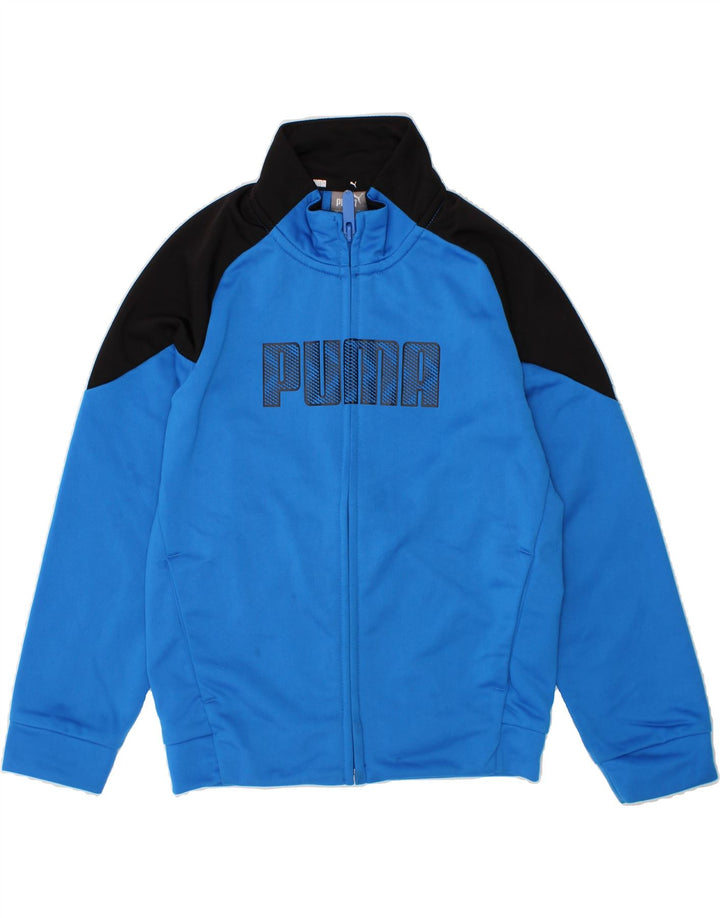 PUMA Boys Graphic Tracksuit Top Jacket 5-6 Years Blue Colourblock Vintage Puma and Second-Hand Puma from Messina Hembry 