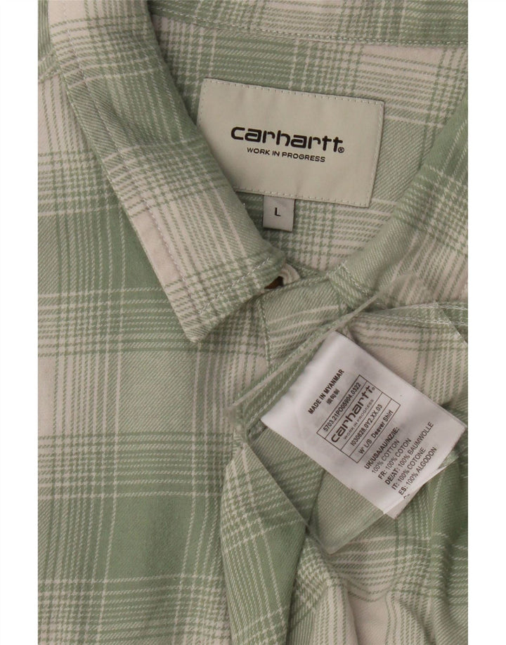CARHARTT Mens Shirt Large Green Check Cotton