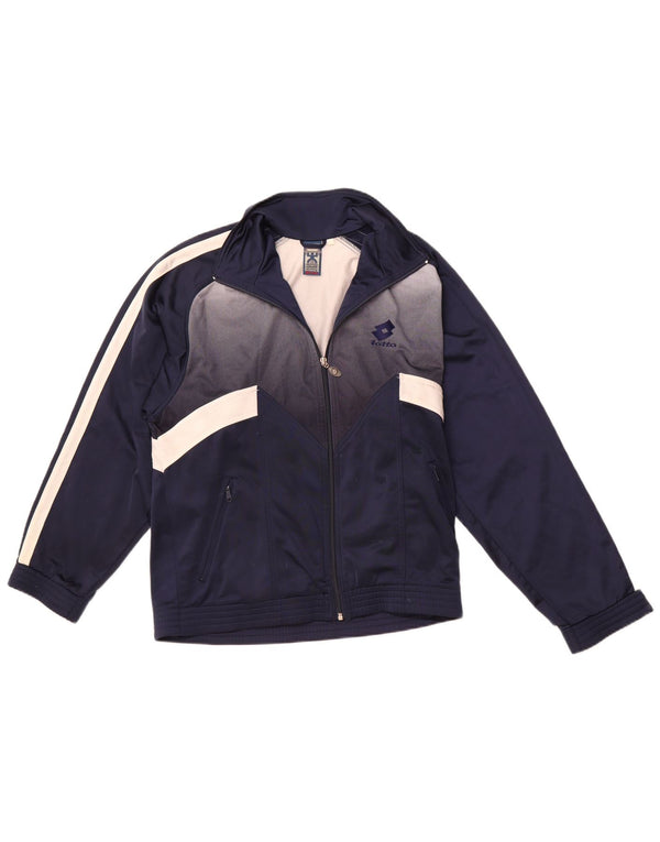 LOTTO Mens Tracksuit Top Jacket UK 36/38 Small Navy Blue Colourblock