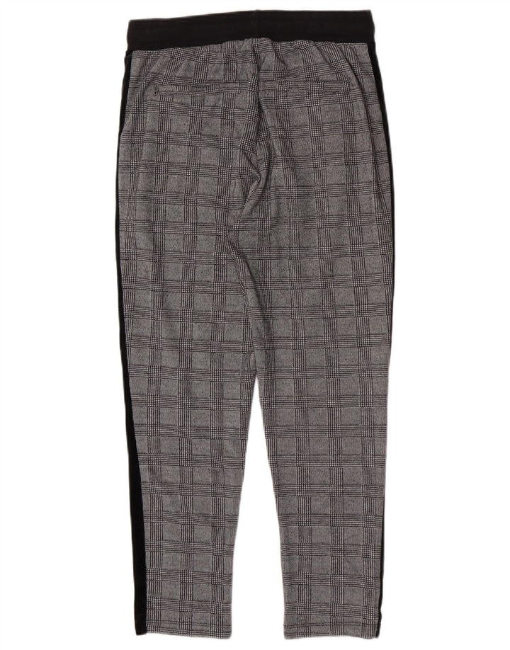 Zara Mens Slim Cropped Trousers Medium W31 L25 Grey Houndstooth Polyester