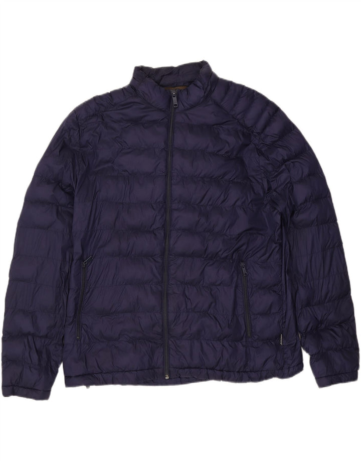 Zara Mens Padded Jacket UK 44 2XL Navy Blue Polyester