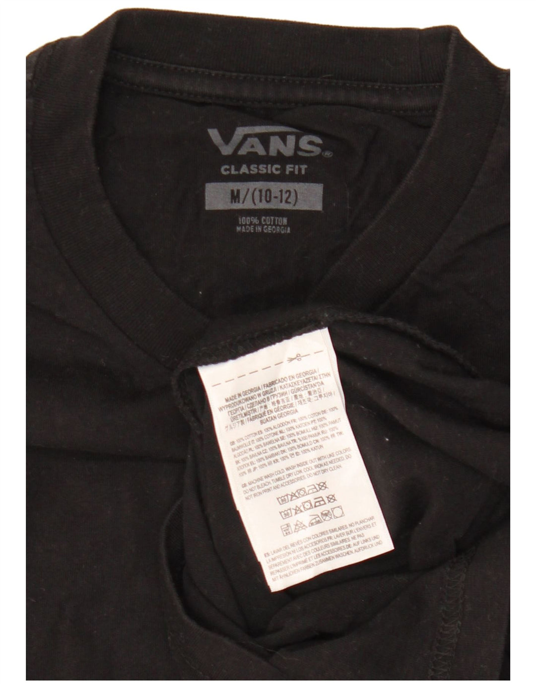 VANS Boys Classic Fit Graphic T-Shirt Top 10-11 Years Medium Black Cotton
