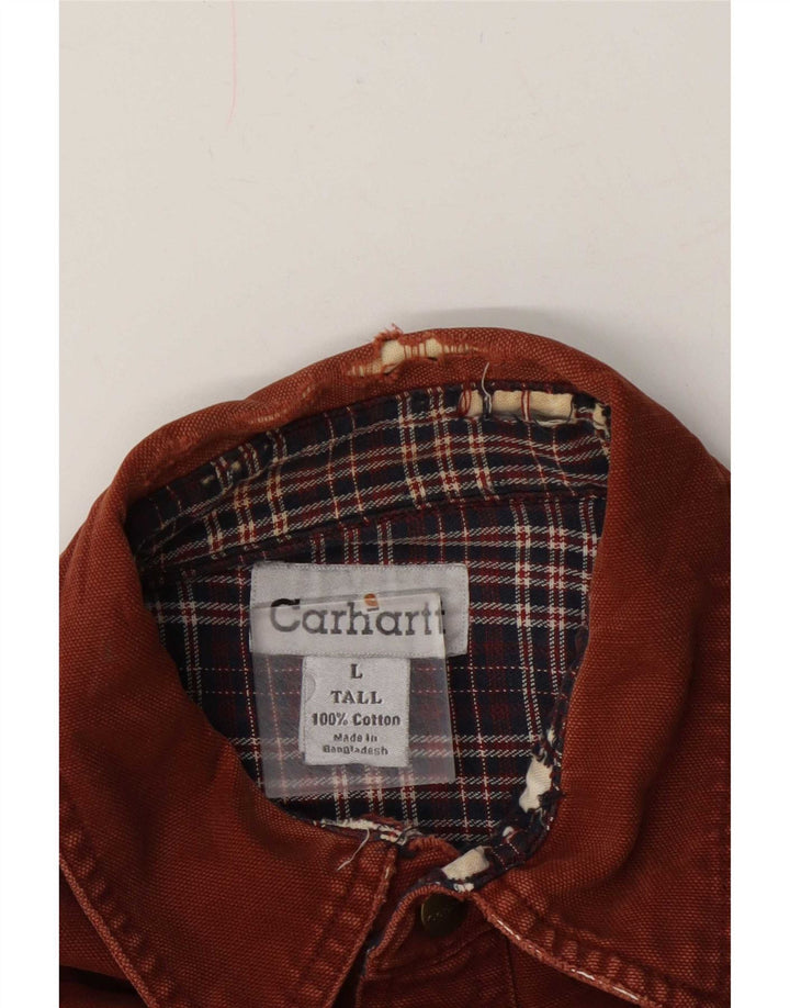 Carhartt Mens Lumberjack Shirt Large Brown Cotton