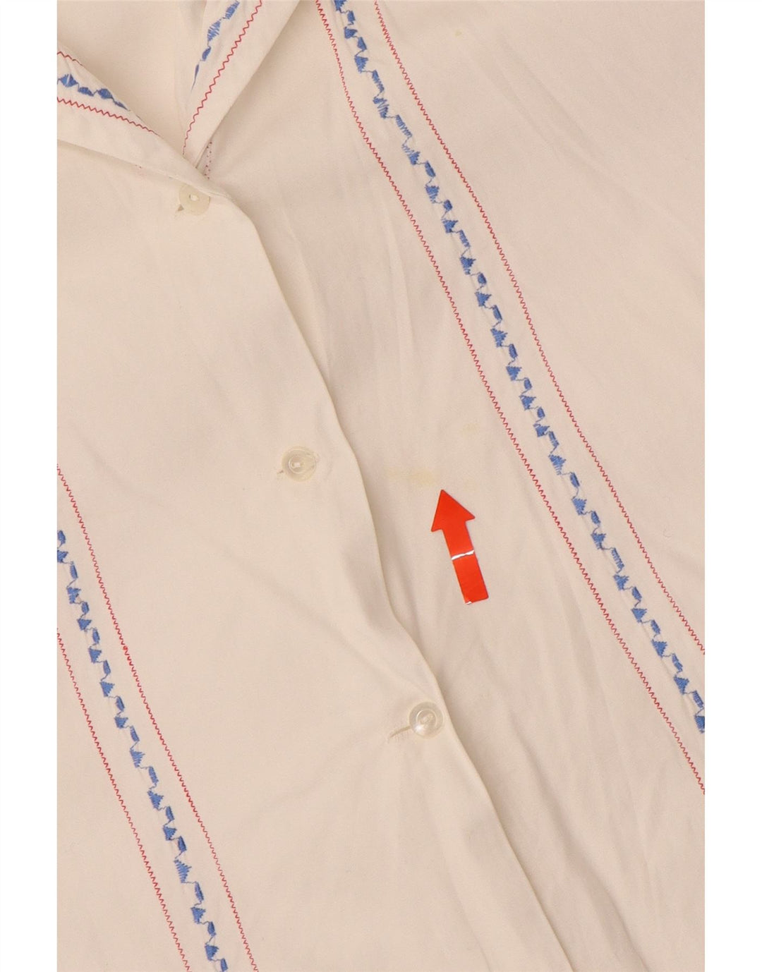 VINTAGE Womens Shirt Blouse UK 16 Large White Striped