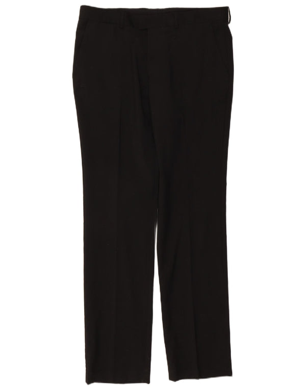 Zara Mens Slim Suit Trousers EU 44 Large W34 L34 Black Polyester