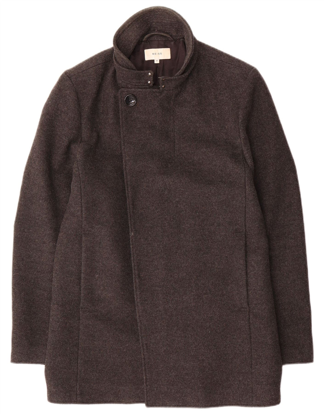 Reiss Mens Overcoat UK 38 Medium Grey Wool