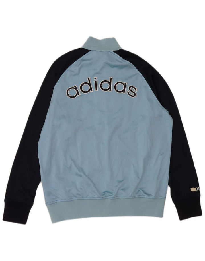 Adidas Boys Graphic Tracksuit Top Jacket 15-16 Years Blue Colourblock