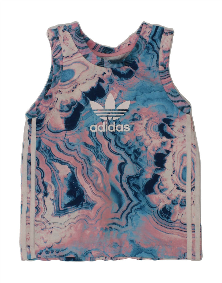 ADIDAS Girls Graphic Vest Top 2-3 Years Multicoloured Tie Dye Polyester Vintage Adidas and Second-Hand Adidas from Messina Hembry 