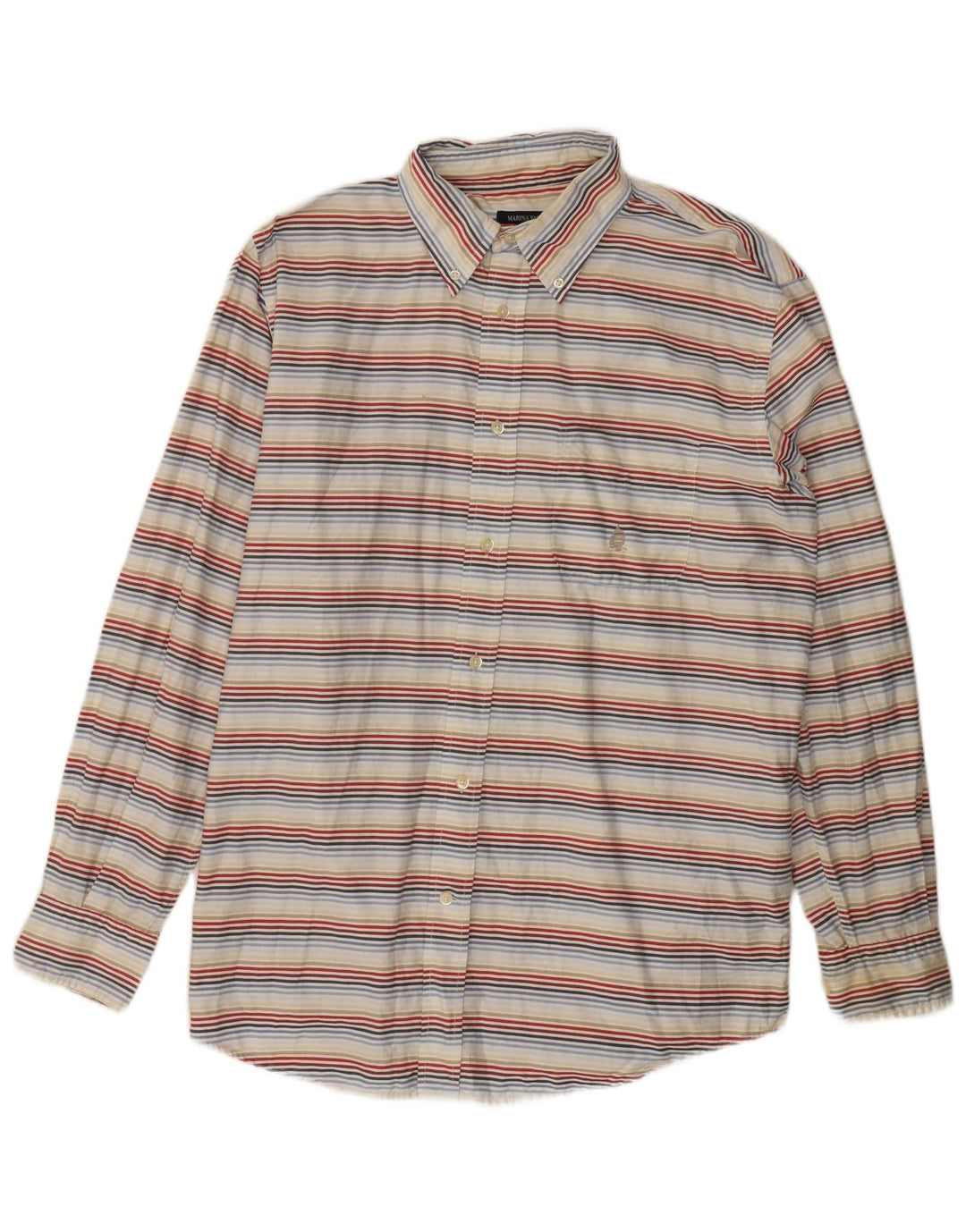 MARINA YACHTING Mens Shirt Size 43 Large Multicoloured Striped Cotton