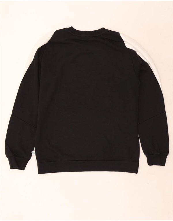 Adidas Mens Graphic Sweatshirt Jumper Medium Black Colourblock Cotton