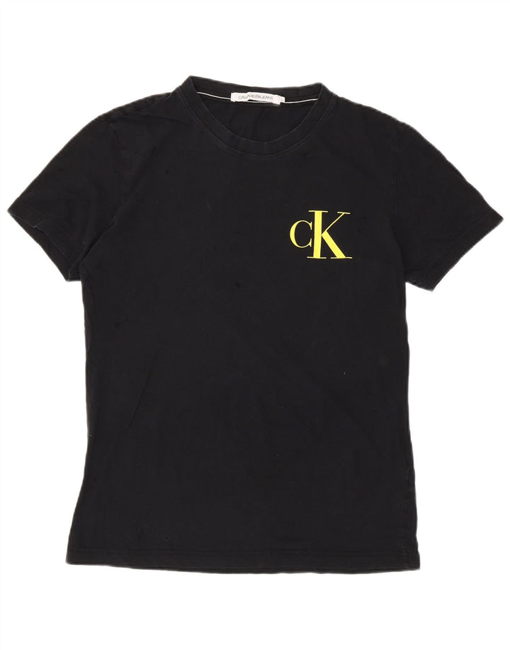 CALVIN KLEIN JEANS Mens Graphic T-Shirt Top Large Black