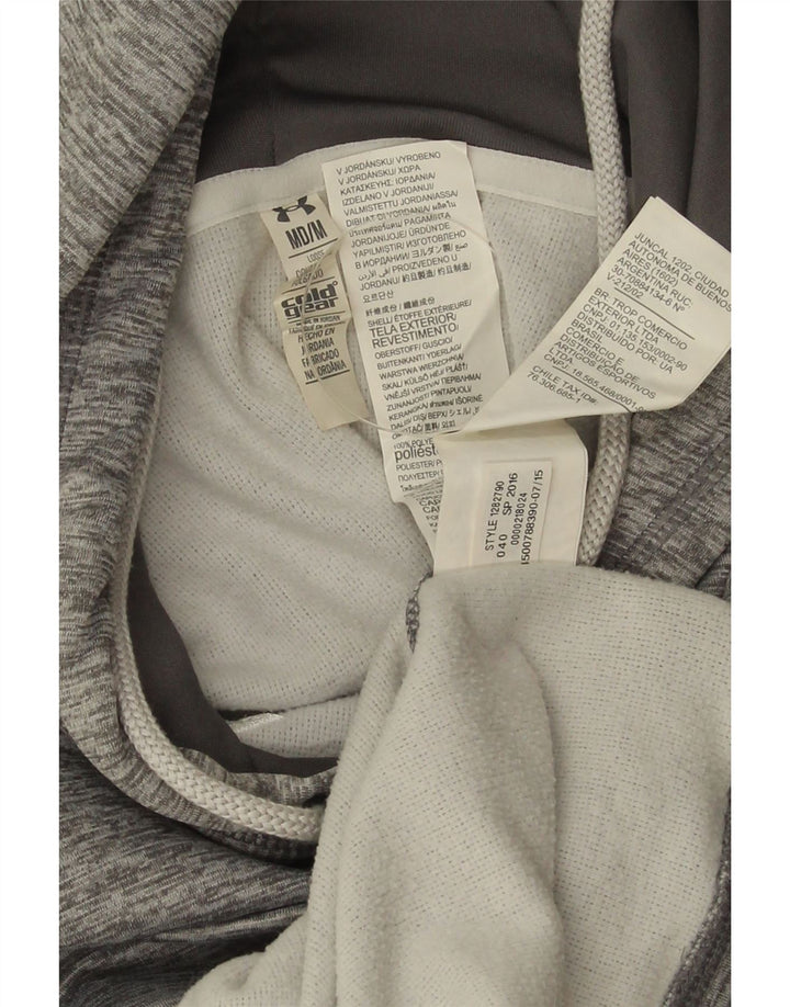 Under Armour Womens Graphic Hoodie Jumper UK 14 Medium Grey Polyester
