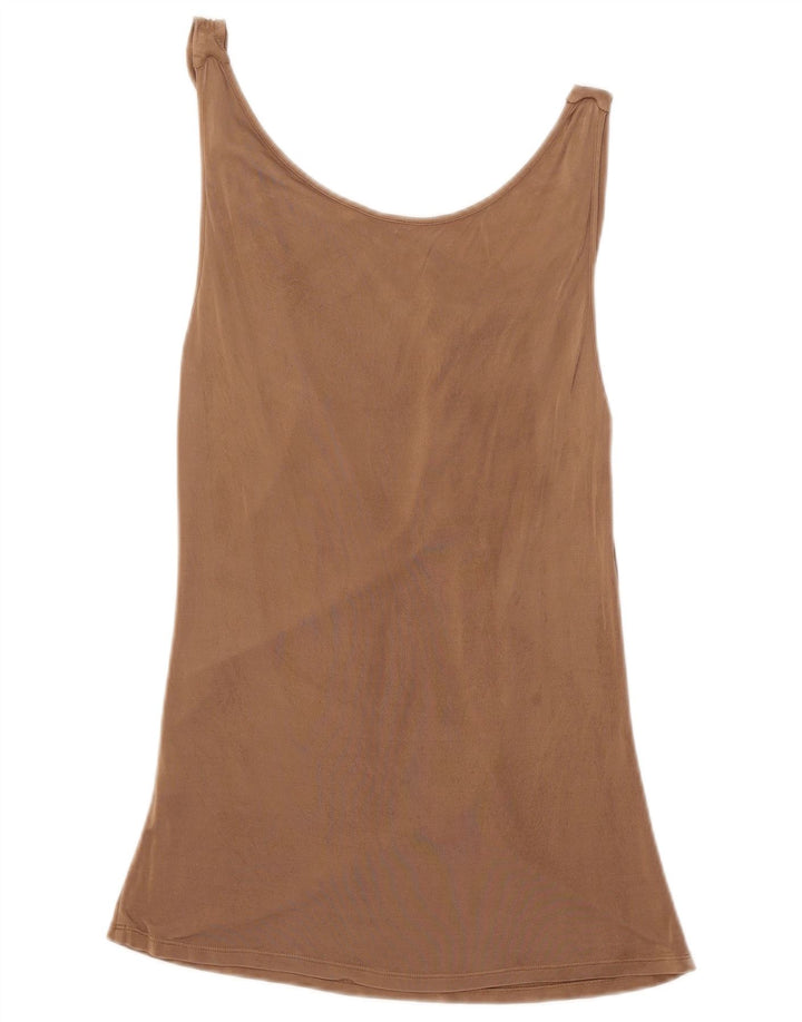 Iceberg Womens Vest Top IT 46 Large Brown Viscose