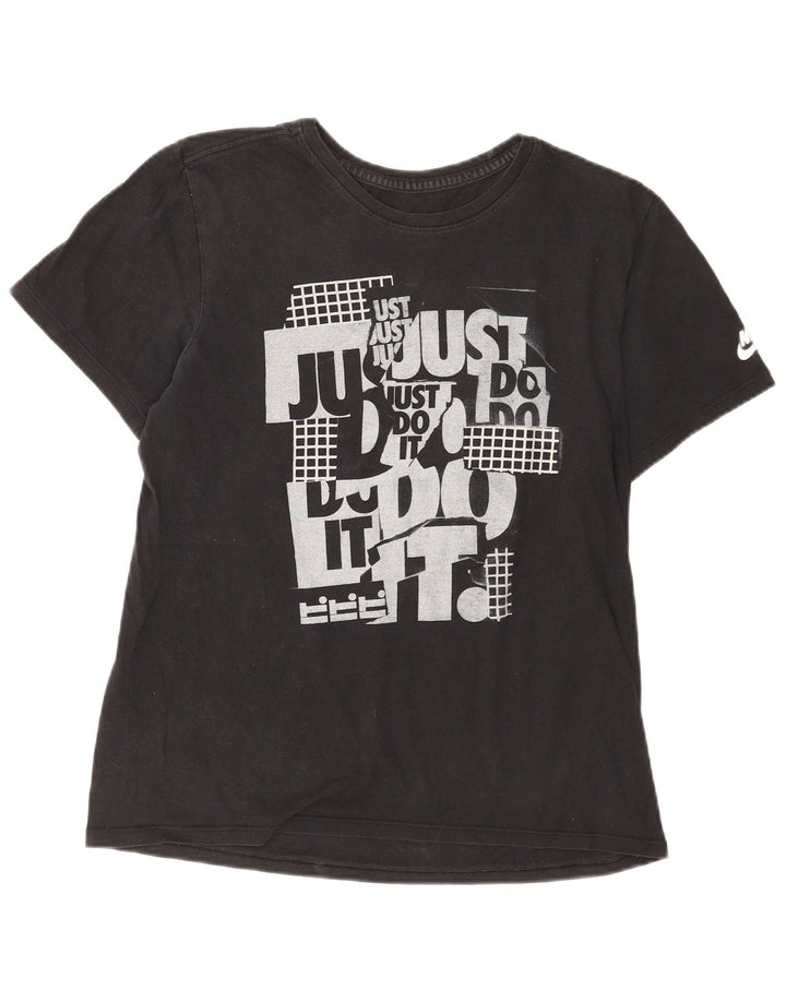 Nike Mens Athletic Cut Graphic T-Shirt Top Medium Black Cotton