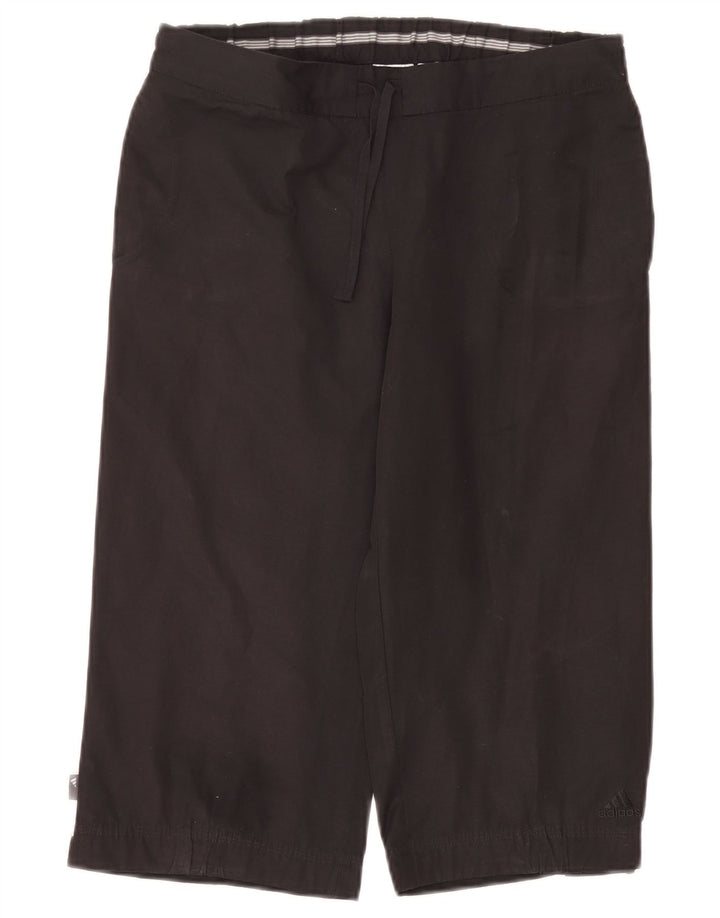 Adidas Womens Bermuda Shorts UK 10 Small W27  Black Cotton