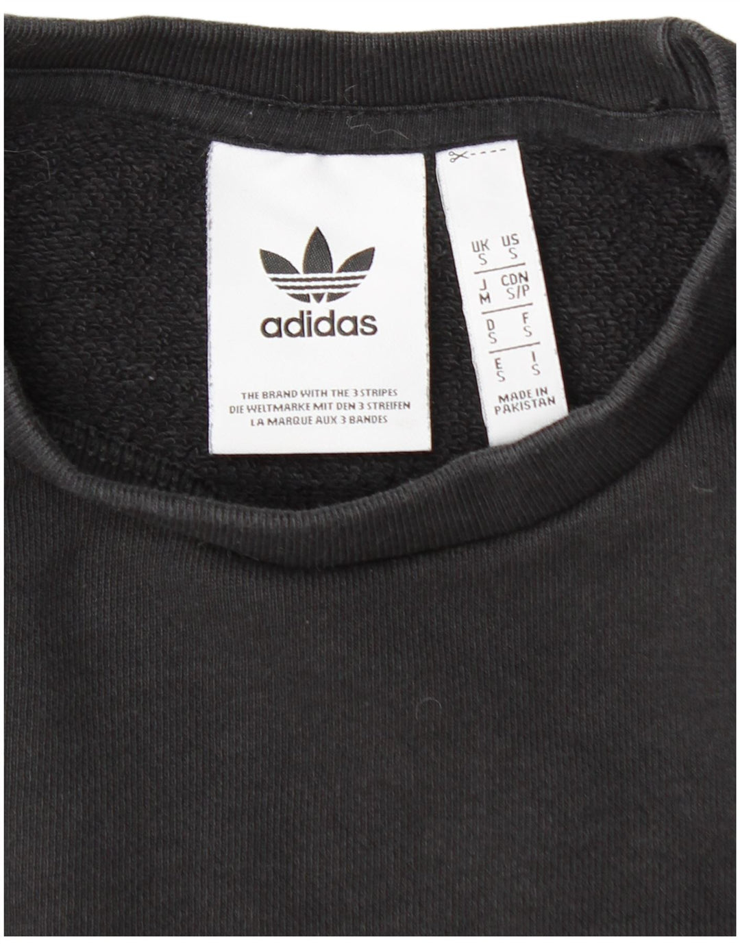 ADIDAS Mens Sweatshirt Jumper Small Black Cotton