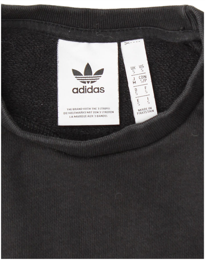 ADIDAS Mens Sweatshirt Jumper Small Black Cotton