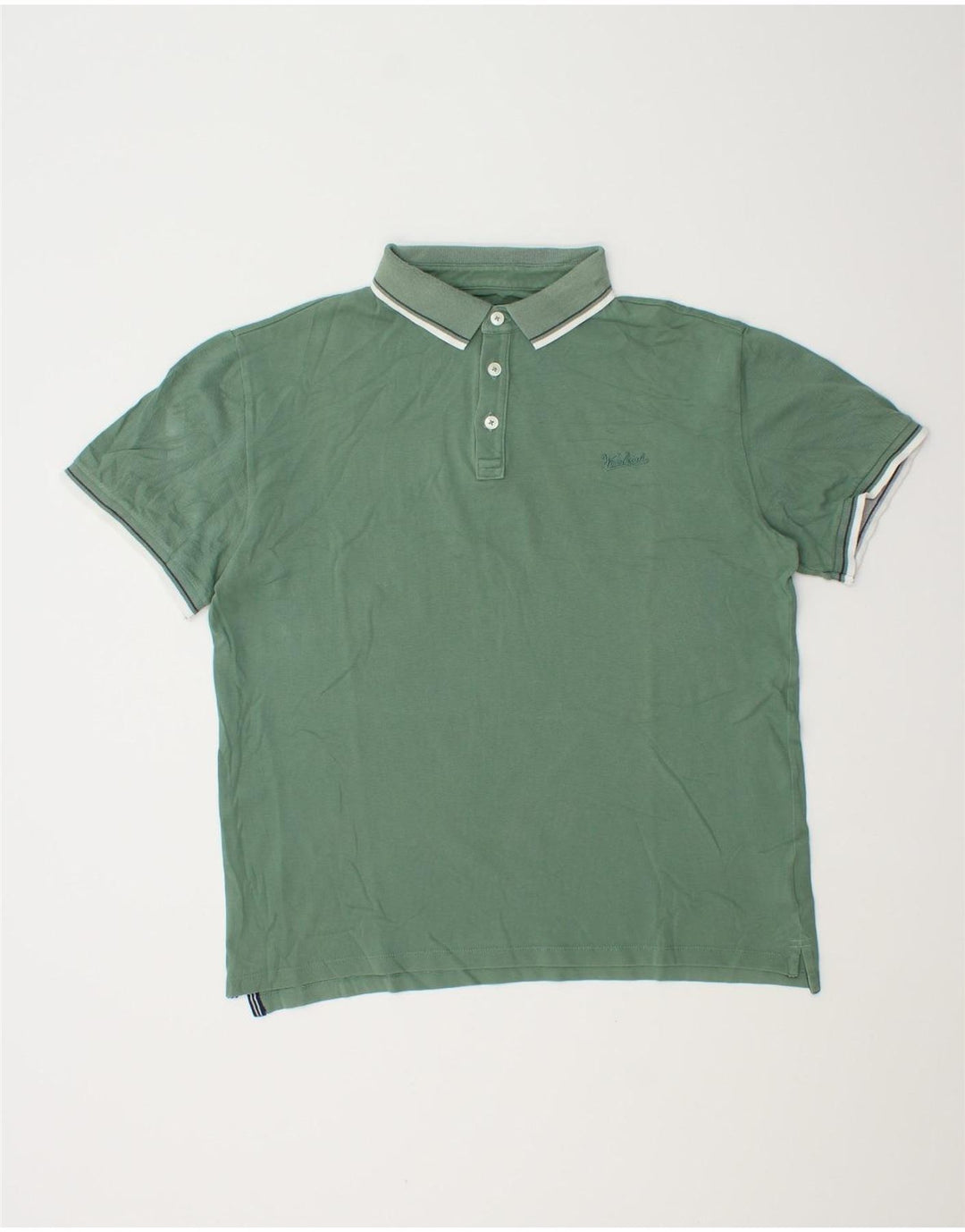 Woolrich Mens Polo Shirt Medium Green Cotton