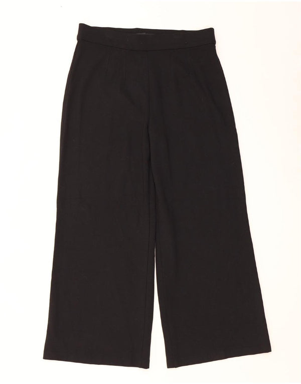Marks & Spencer Womens High Waist Casual Trousers UK 14 Large W32 L27 Black