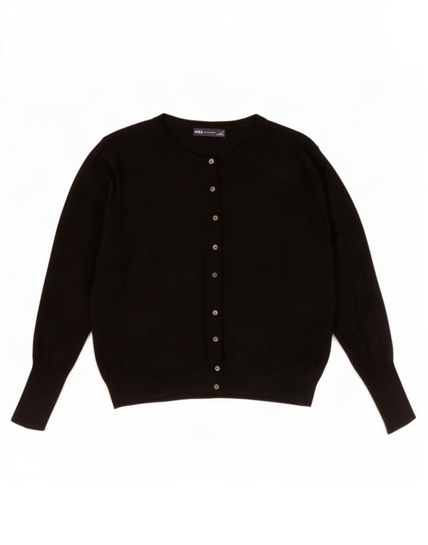Marks & Spencer Womens Crop Cardigan Sweater UK 18 XL Black Viscose