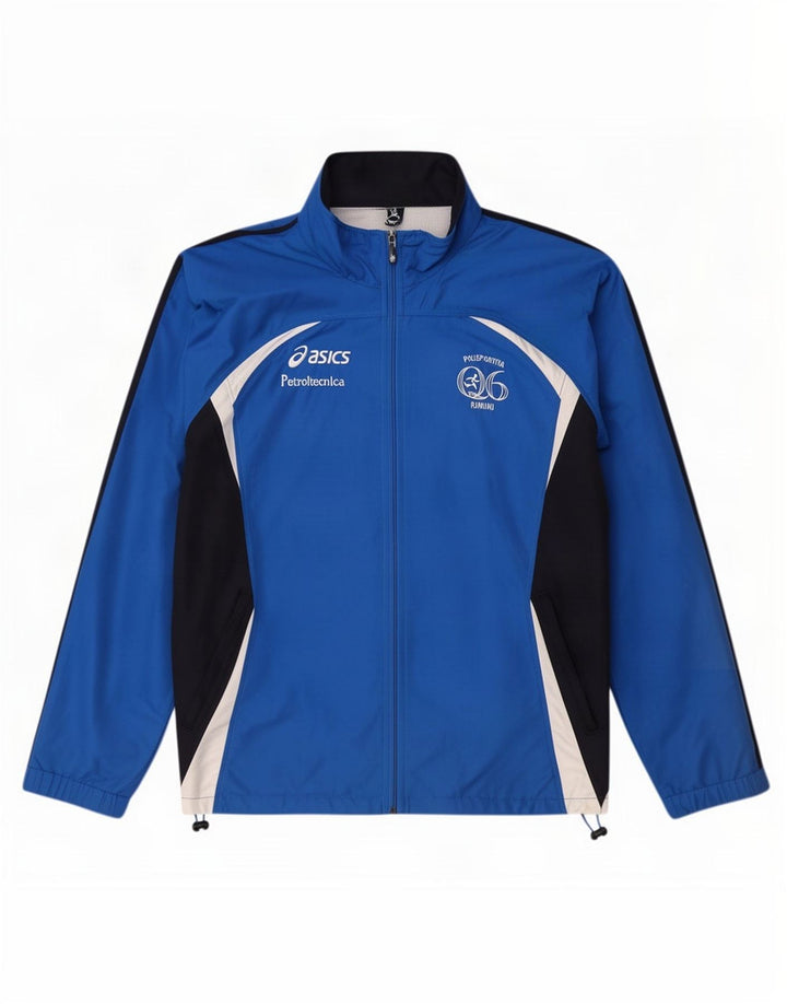 Asics Mens Graphic Tracksuit Top Jacket XL Blue Colourblock Polyester