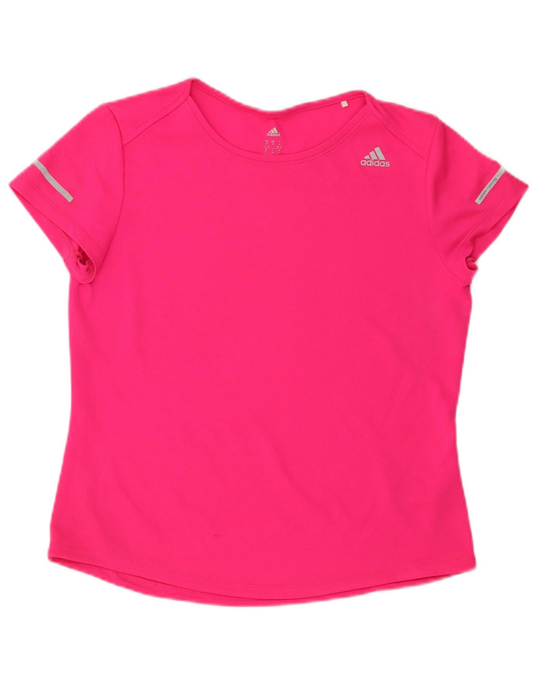 Adidas Womens T-Shirt Top UK 12/14 Medium Pink Polyester