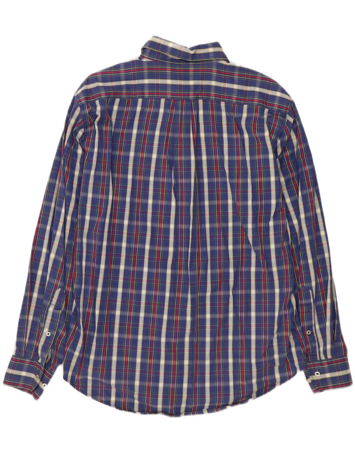 Benetton Mens Shirt Small Navy Blue Check