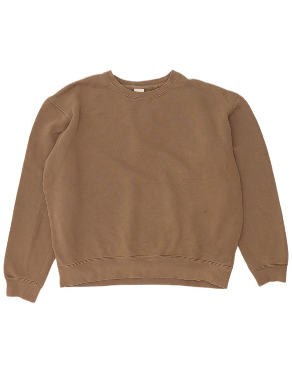Zara Mens Sweatshirt Jumper Large Brown Cotton