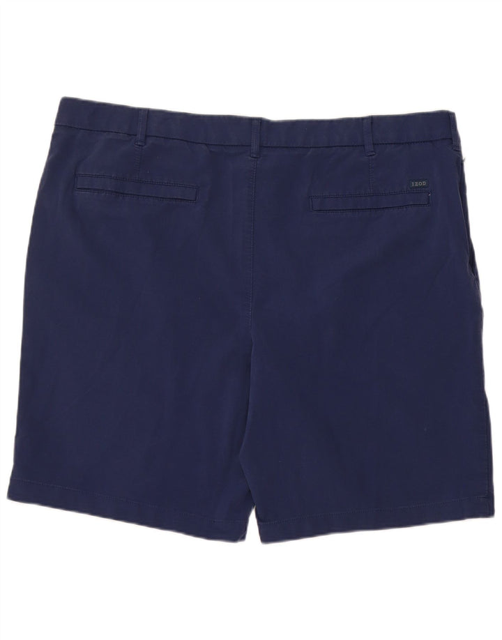 IZOD Mens Chino Shorts W40 XL Navy Blue Cotton