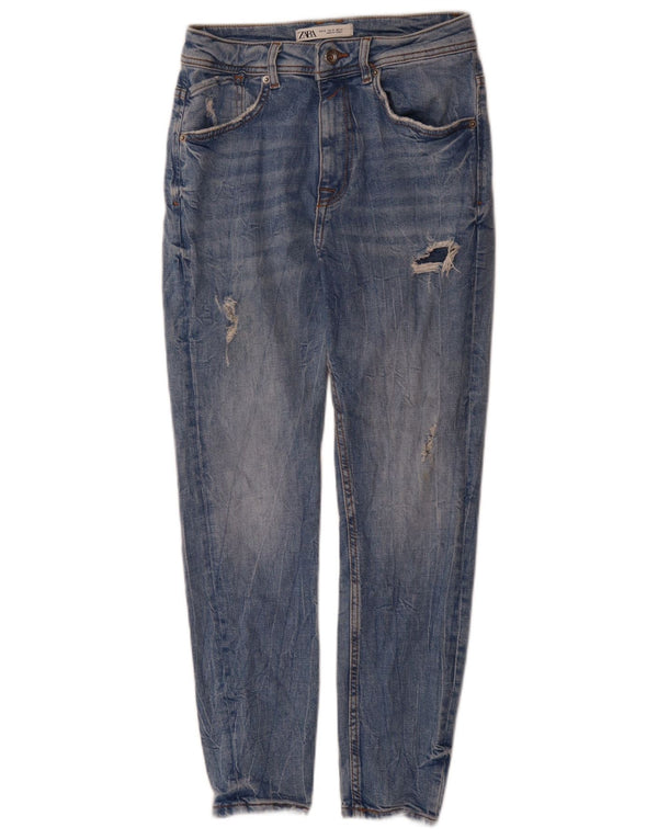 Zara Mens Distressed Slim Jeans EU 36 XS W29 L27 Blue Cotton