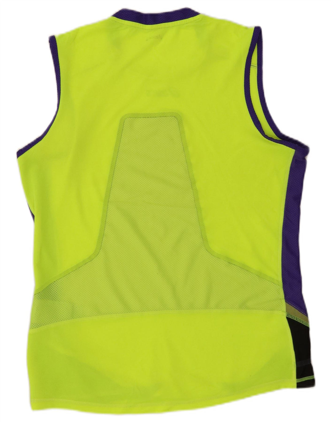 ASICS Mens Vest Top Small Yellow Colourblock Polyester
