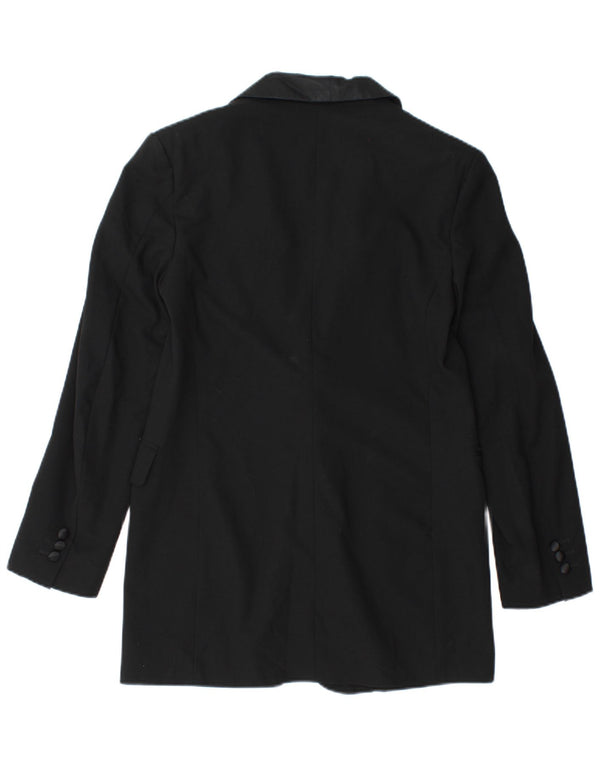 Alberto Biani Womens 1 Button Blazer Jacket IT 42 Medium Black