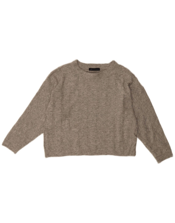 Marks & Spencer Womens Crew Neck Jumper Sweater UK 12 Medium Grey Flecked