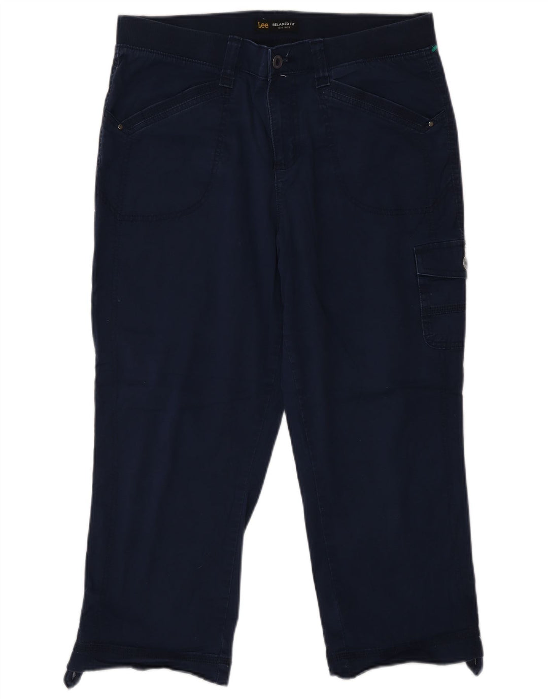 Lee Womens Mid Rise Cargo Trousers US 12 Large W32 L22 Navy Blue