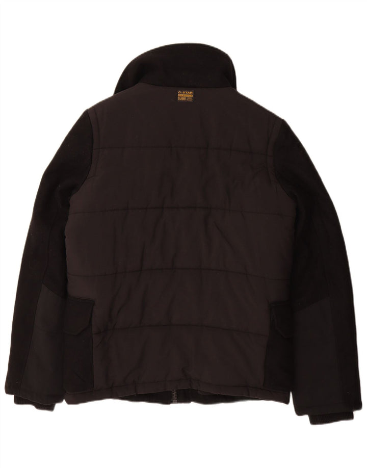 G-Star Mens Graphic Padded Jacket UK 36 Small Black Wool