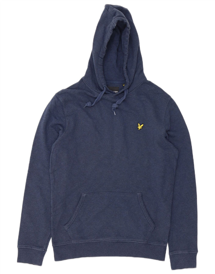 Lyle & Scott Mens Hoodie Jumper Medium Navy Blue Cotton